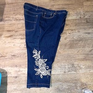 Venetia cropped embroidered jeans